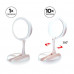 Transforming mirror for a make-up of My Fold Away with LED illumination, bilateral magnifying