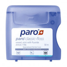 Tooth Paro Swiss Classic-Floss thread waxed, with mint and fluoride, 50 m