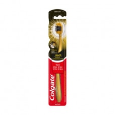 Toothbrush of Colgate 360 ° Gold with charcoal, antibacterial bristles, soft, 1 piece