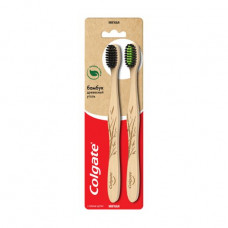 Toothbrushes of Colgate Bambuk, Charcoal, soft, 2 pieces